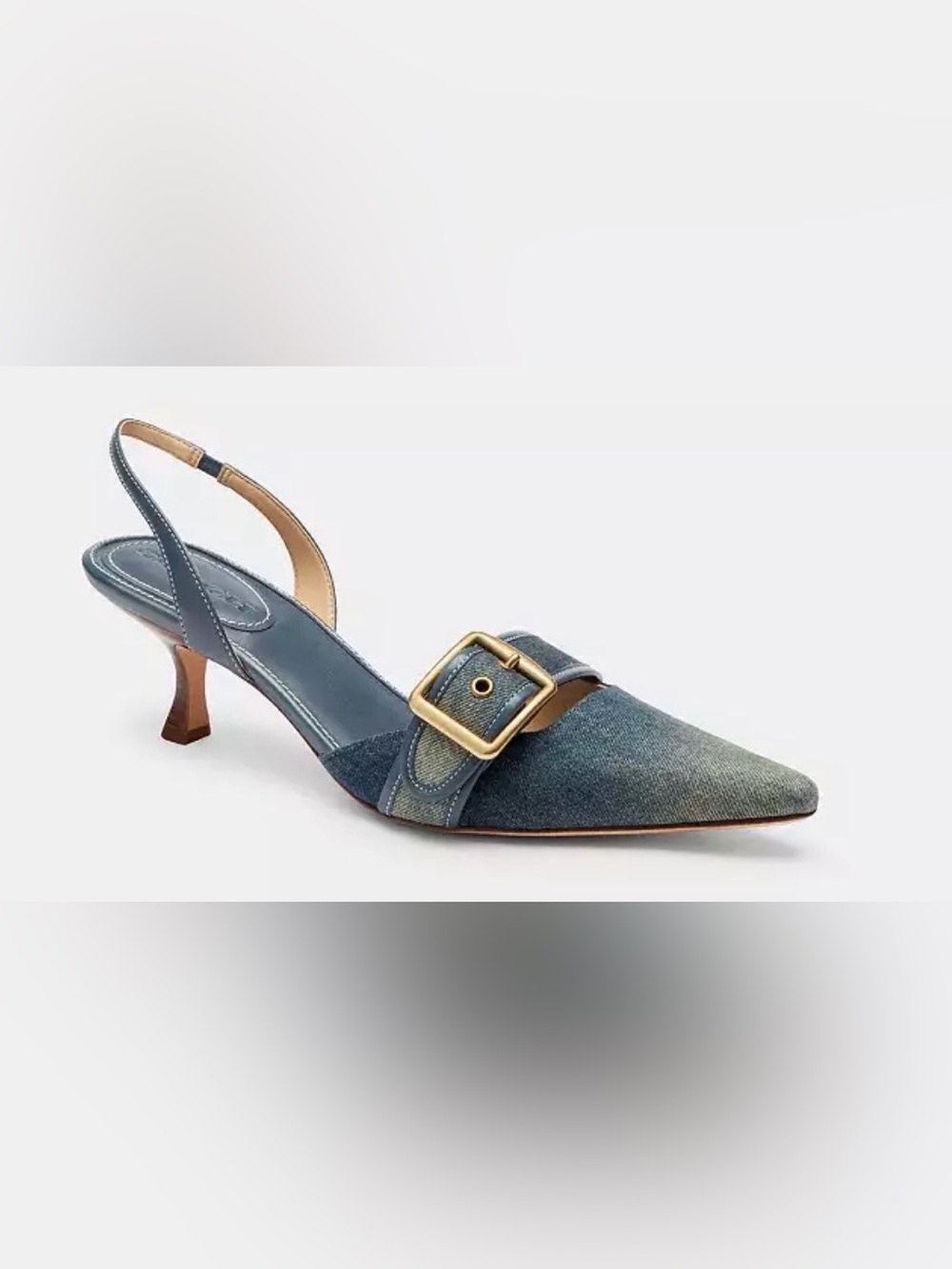 Coach Margot Slingback In Loved Denim